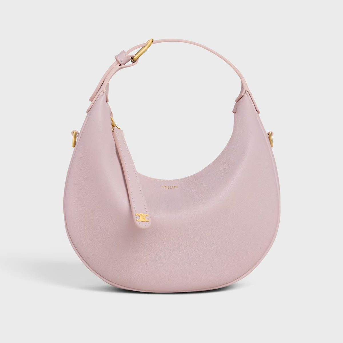 Celine Women's Pink Teen Lulu Handbag Stylish Vintage-inspired Half-moon Clutch Crossbody Bag Bags 120723ENY.25BD #81821A