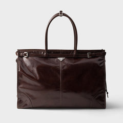Prada Men's Bonnie Cowhide Tote Bag Suede Tote Bag Handbag Fashionable Belt Buckle Large Bags #84126A
