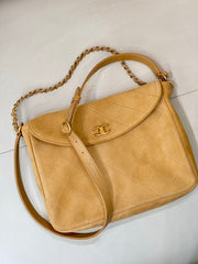 Chanel 26c Hobo Suede Diamond-quilted Shoulder Messenger Bag Khaki Fashionable Casual Bag With Gold Buckle Bags #82964A