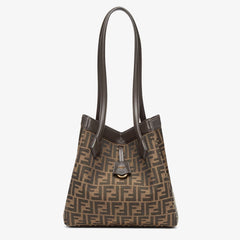 Fendi Origami Medium Handbag Brown FF Jacquard Fabric Handbag Women's Luxury Trend Clutch Temperament Fashion Bag Bags 8BS083AFPMF1GL7  #81635