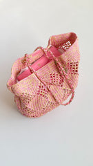 Chanel Women's CoCo Beach Collection Raffia Woven Shopper Colorblocking Large Small Tote Bag Bags AS4714-B15546-NW425 #81287