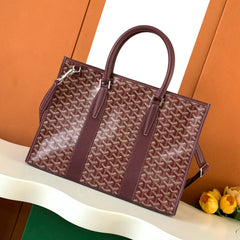 GOYARD Morvan Men's And Women's Y Word Old Flower Full Print Canvas Spell Cowhide Shoulder Crossbody Handbag Briefcase Bag Bags #76426