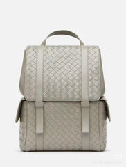 Bottega Veneta Back To School Men's Solid Color Flap Closure Woven Cowhide Leather Shoulder Bag Backpack Rucksack Bags #195225