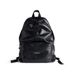 Balenciaga Explorer Men's Solid Color Letter Print Oil Wax Leather Book Bag Backpack Bags #77327