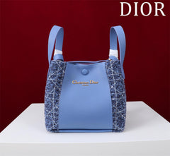 Dior Women's Solid Color Tweed & Leather Tote Shoulder Bag Bags #75973