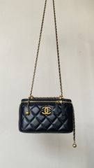 Chanel Women's Classic Fashion Solid Color Logo Sand Gold Buckle Zipper Chain Shoulder Bag Crossbody Bag Bags#78225