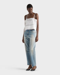 Prada Women's Spring/summer 2026 White Sun Collection Lightweight And Breathable White Lace Linen Sleeveless Tank Top Lady Vest #197033