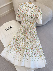 Dior 2026 Spring/summer Women's Long-sleeve Floral Print Dress Stylish Elegant And Sophisticated Maxi Dress Lady #82969A