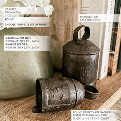 FOUND Iron Bells, Set of 3 | Pick Your Size