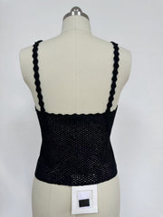 Chanel Women's Summer Fashion Casual Solid-Color Round Neck Breathable Lace Trim Tank Top Vest #78515