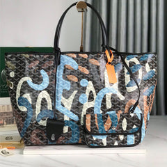 Goyard 170th Anniversary Special Limited Edition Three-tone Forest Green Saint Louis Large Tote Bag (canvas & Chevroches Calfskin) Bag Bags #196798