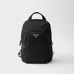 Prada Men's Solid Color Fashion Casual Triangle Logo Recycled Nylon Backpack Bags #78271