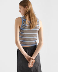 Prada Milano 26 Women's Spring And Summer Striped Knitted Tank Top Fashionable Simple Casual Short Summer Sleeveless Tank Top Lady Vest  #195339