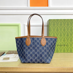 Gucci Totissima Women's Branded Classic Printed Denim Tote Bag Tote Shoulder Bags #76511