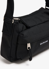 Balenciaga Special Offer Bags Paris Explorer Mens Black Fabric Handbag Letter Logo Detail Zipper Closure Top Handle Shoulder Bag temporary