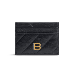 Balenciaga CRUSH Unisex Fashion Classic Solid-color Embossed B Logo Metal Accessories Card Holder Wallet  Bag Bags 766467210J11000 #78543