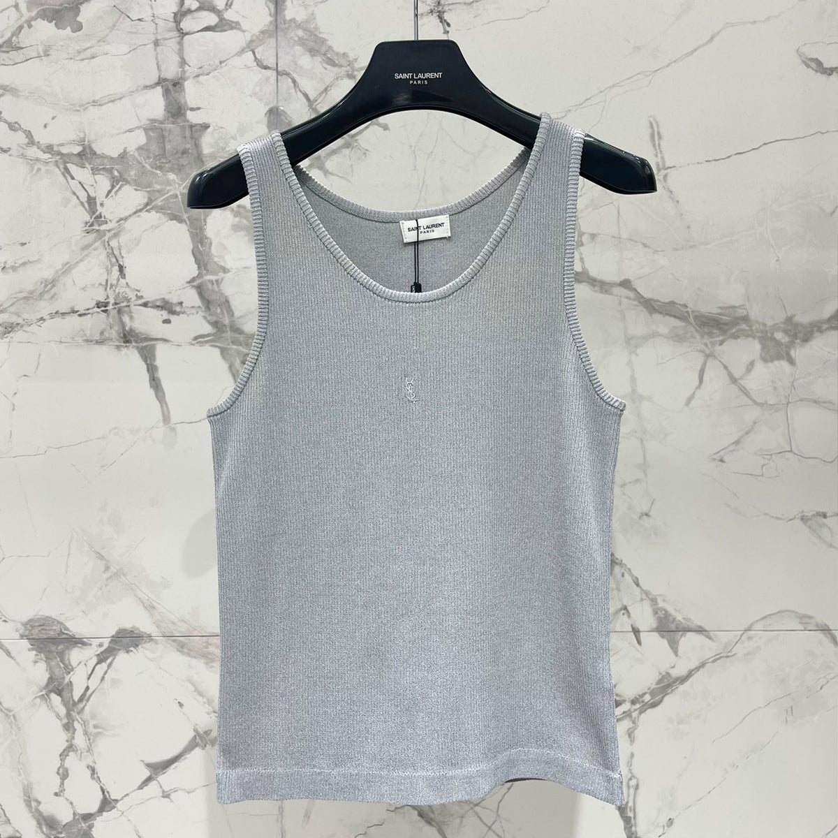 Saint Laurent Women's Spring And Summer U Neck Knit Undershirt Fashion Trend Casual Logo Embroidery Undershirt Vest Tops #81651