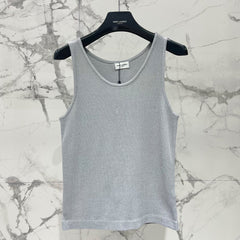 Saint Laurent Women's Spring And Summer U Neck Knit Undershirt Fashion Trend Casual Logo Embroidery Undershirt Vest Tops #81651
