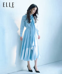L Women's 2026 Spring French-style Blue Striped Bow Dress Elegant Waist-cinching. Slimming Shirt-style Maxi Dress Lady