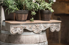 Distressed Tin Scroll Wall Shelf