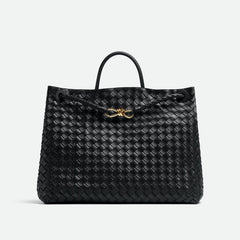 Bottega Veneta Large Andiamo Women's Woven Solid Color Magnetic Clasp Closure Sheepskin Tote Bag Bags #76912