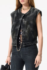 Chanel Women's Fall/winter 25k Bow-tie Denim 3d Vest Jacket Stylish Refined Elegant Trendy Top #81924A