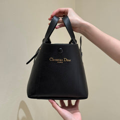 Dior Signature Women's Monogram Printed Solid Colour Grained Cowhide Leather Shoulder Tote Bucket Bag Bags #76662