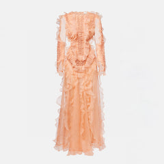 Zimmermann Women's Spring/Summer Fashion Casual Solid Color Knit Long Sleeve Dress Long Dress #78889