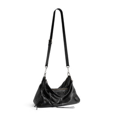 Balenciaga LE CITY MOTO Men's And Women's Fashion Solid Color Leather Zipper Closure Large Capacity Adjustable Shoulder Strap Biker Bag Travel Tote Shoulder Bag Bags 8461862ABEK1000 #79568