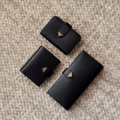 Prada Men's Triangle Logo Black Leather Coin Purse Card Case Bag Bags #75361
