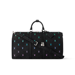 Louis Vuitton Keepall Bandoulière 50 Men's Letter Embroidery Colourful Printing Solid Colour Detachable Adjustable Shoulder Strap Denim Shoulder Slant Tote Bag Bags #76751