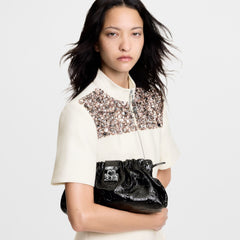 Louis Vuitton Pochette Sling PM H27 Women Handbags Trendy Black And Silver Chain Clutch Bag Bags #82425A