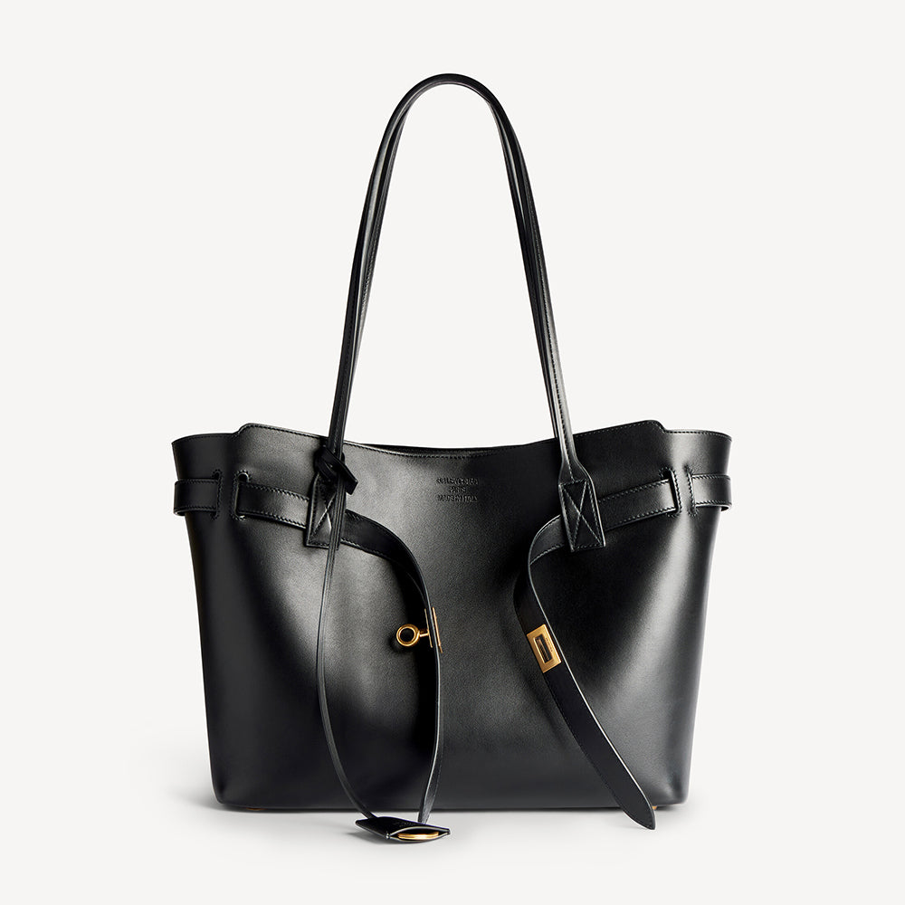 Balenciaga Bel Air Black Shoulder Bag With Gold Buckle And Belt Design Large Capacity Tote Bag Bags #84179A