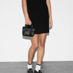 Gucci Women's Summer Solid Color Round Neck Beaded Rhinestone Embroidery Short Sleeve Knit Dresses Ngvp #9759