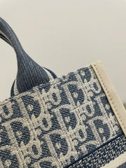 Dior Book Tote Women's Removable Shoulder Strap Classic Letter Embroidery Cotton Tote Bag Shopping Handbag Shoulder Bags #76876
