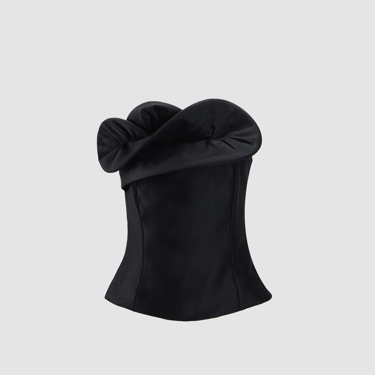 Magda Butrym Floral-Print Strapless Fishbone Top Elegant and Sophisticated Black Sleeveless Vest Lady #195605