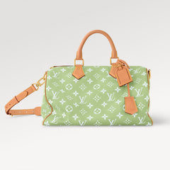 Louis Vuitton Speedy P9 Bandoulière 40 Handbag Apple Green Fresh Color Tote Travel Bag Fashionable And Trendy For Men And Women #194548