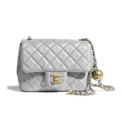 Chanel Women's Adjustable Shoulder Strap Diamond Pattern Gold Buckle Chain Gold Ball Solid Color Leather Crossbody Shoulder Bag Bags #76352