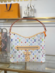 Louis Vuitton Women's Single-Shoulder Handbag Lineup Takashi Murakami White Sancai 2026 New Monogram Leather Bag Elegant Casual Handbag M27582 #82658A