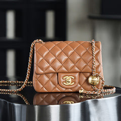 Chanel Flap Bag Small Golden Ball. Single Shoulder Messenger Bag Multicolor Double Size Leather Bags #77345
