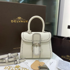 Delvaux Women's Outside Stitching Solid Color Calfskin Handheld Slanting Shoulder Bag Bag #75294