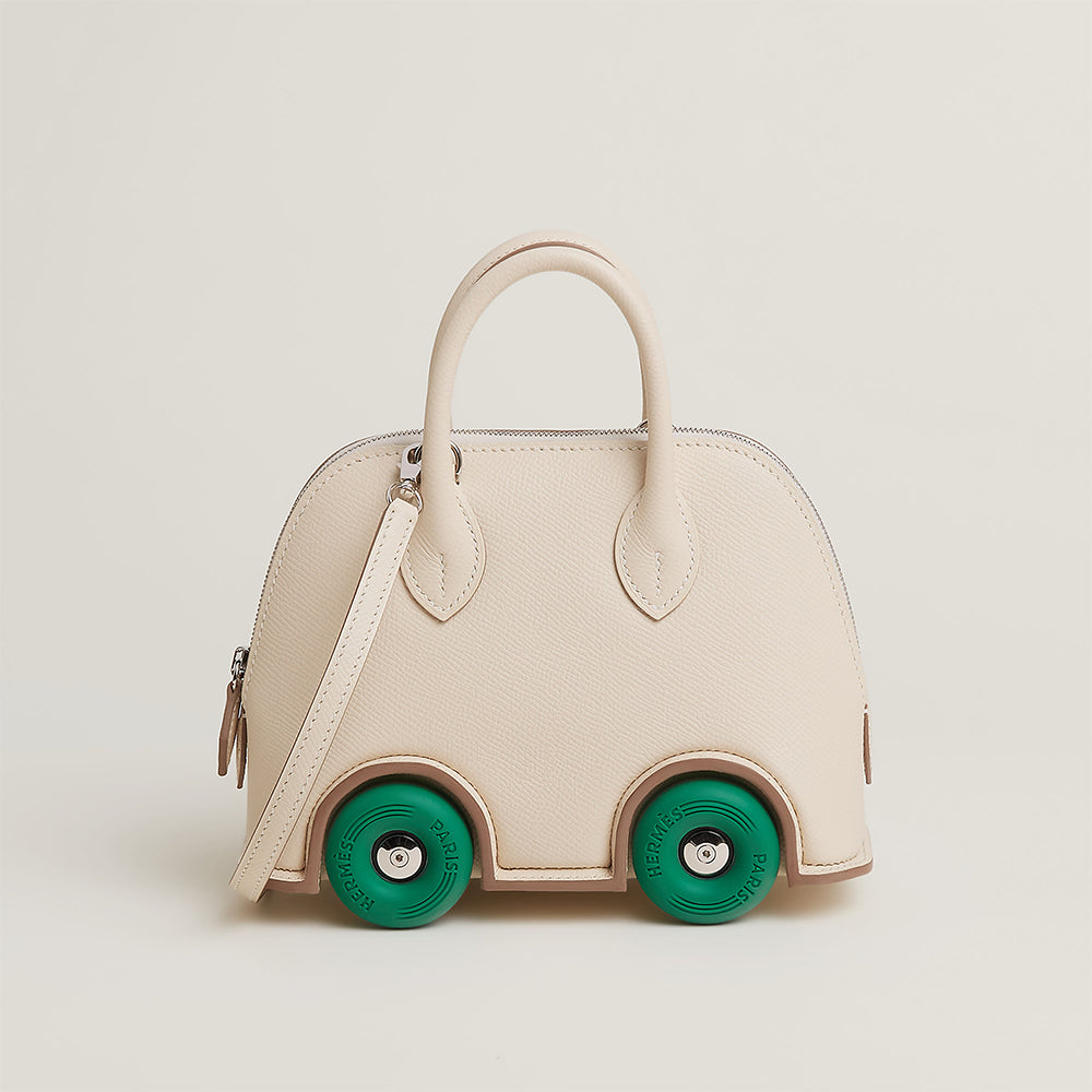 Hermes Limited Edition Bolide On Wheels Milkshake Silver Buckle B-Cut Crossbody Tire Bag Bags #82611A