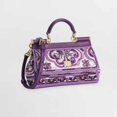 Dolce&Gabbana Majolica Embroidery Sicily Small Handbag Women's Classic Embroidered Spring/summer Tote With Chain Strap And Crossbody Strap Bag Bags #197030