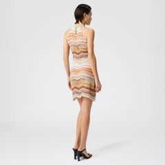 Missoni Women's Spring/summer Fashion Colorful Striped Gold Knit Dress Collision Sleeveless Mini Dresses Ngvp #1757