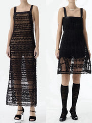 Chanel Women's Black Hollow Sexy Slim Halter Dress Spring And Summer Fashion Temperament Elegant Long Dress Skirt Ngvp #1967
