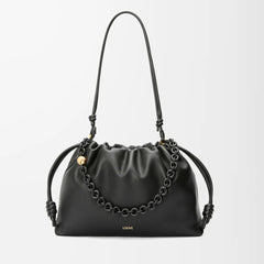Loewe Flamenco Purse Women's Fashion Classic Solid Color Soft Napa Lambskin Leather Pleated Design Brand Logo Magnetic Buckle Closure Crossbody Bag Shoulder Bag Handbag Bags A411FPDX01-6579 #78346