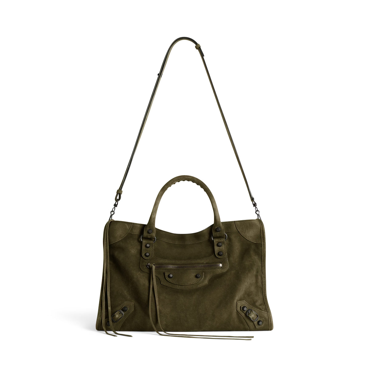 Balenciaga LE CITY Medium Handbag Women's Fashion Luxury Solid-Colour Suede Tote Bag Crossbody Bag Bags 8230582AB2A1143 Ngvp #2434