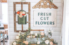 Metal "Fresh Cut Flowers" Sign