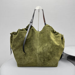 Maison Margiela Drawstring Shopping Bag Large-Capacity Slant-Cross Green Bag Fashionable. Trendy Casual Retro Bag #82584A