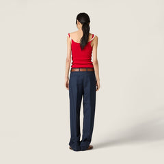 MiuMiu Women's Spring/summer Outfits Stylish Youthful Knit Tank Top With A Sweet Girly Vibe Vest Lady Vest #196029